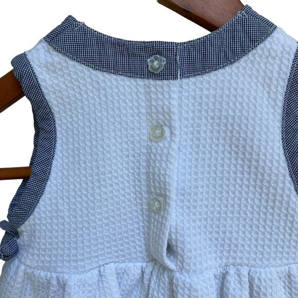 VTG Baby Girl Outfit 18 Mos Miniwear Waffle Knit Dress One Piece Floral Snap - Picture 6 of 9